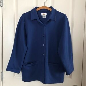 Talbots Knit Collar Cardigan Navy size Large